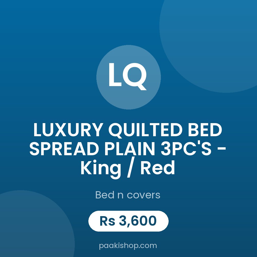 LUXURY QUILTED BED SPREAD PLAIN 3PC'S - King / Red