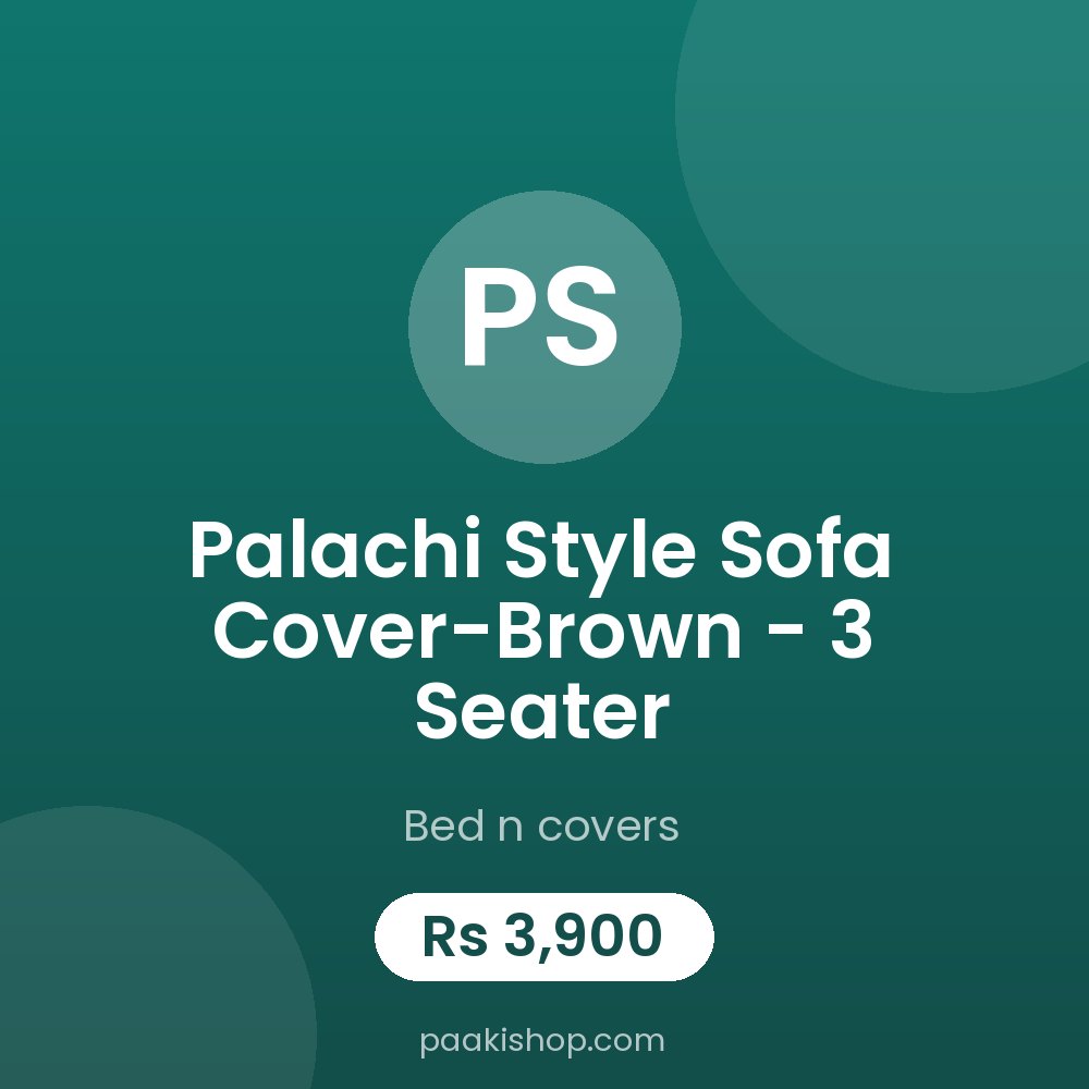 Palachi Style Sofa Cover-Brown - 3 Seater