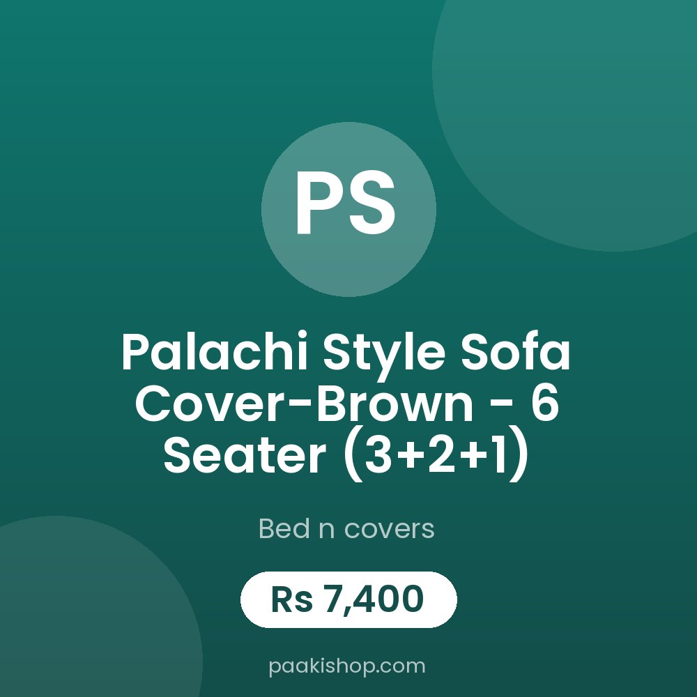 Palachi Style Sofa Cover-Brown - 6 Seater (3+2+1)