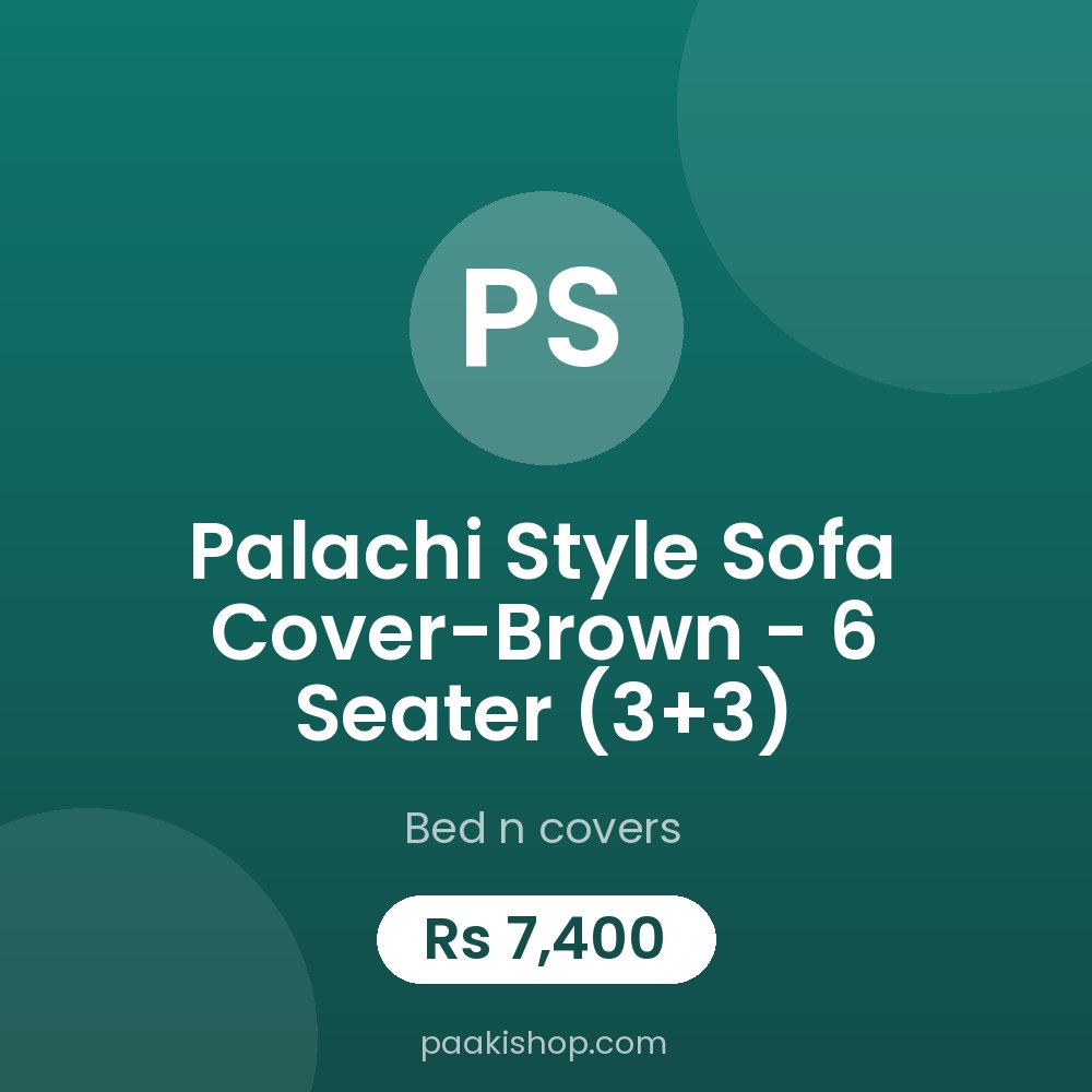 Palachi Style Sofa Cover-Brown - 6 Seater (3+3)