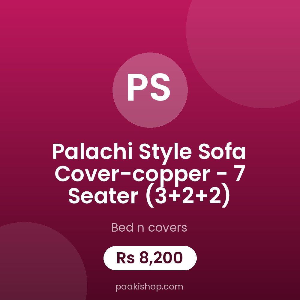Palachi Style Sofa Cover-copper - 7 Seater (3+2+2)