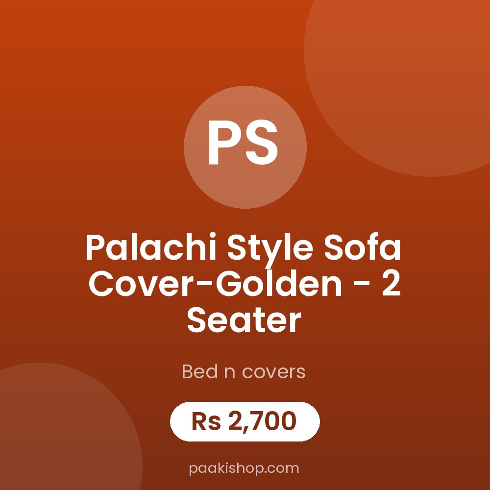 Palachi Style Sofa Cover-Golden - 2 Seater