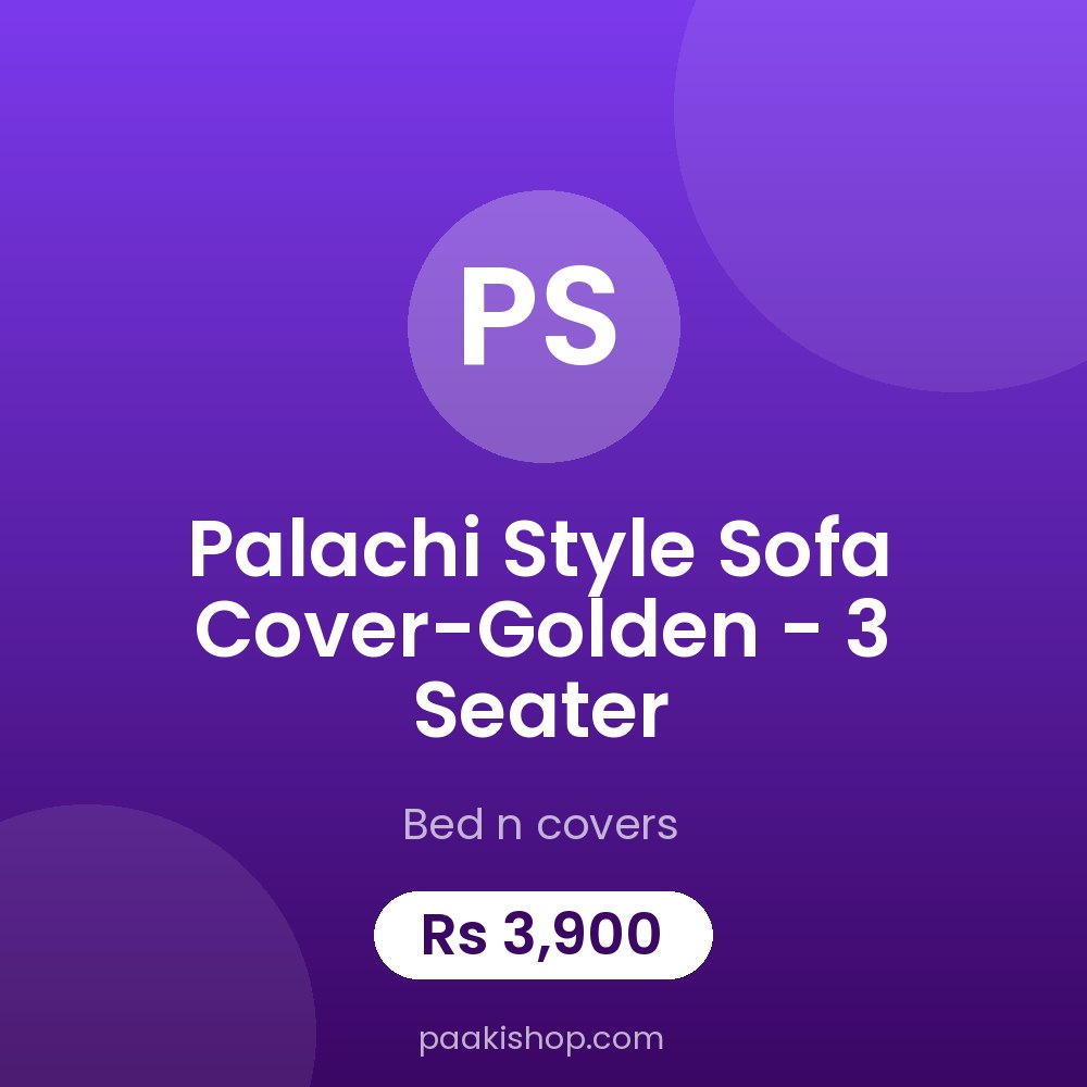 Palachi Style Sofa Cover-Golden - 3 Seater