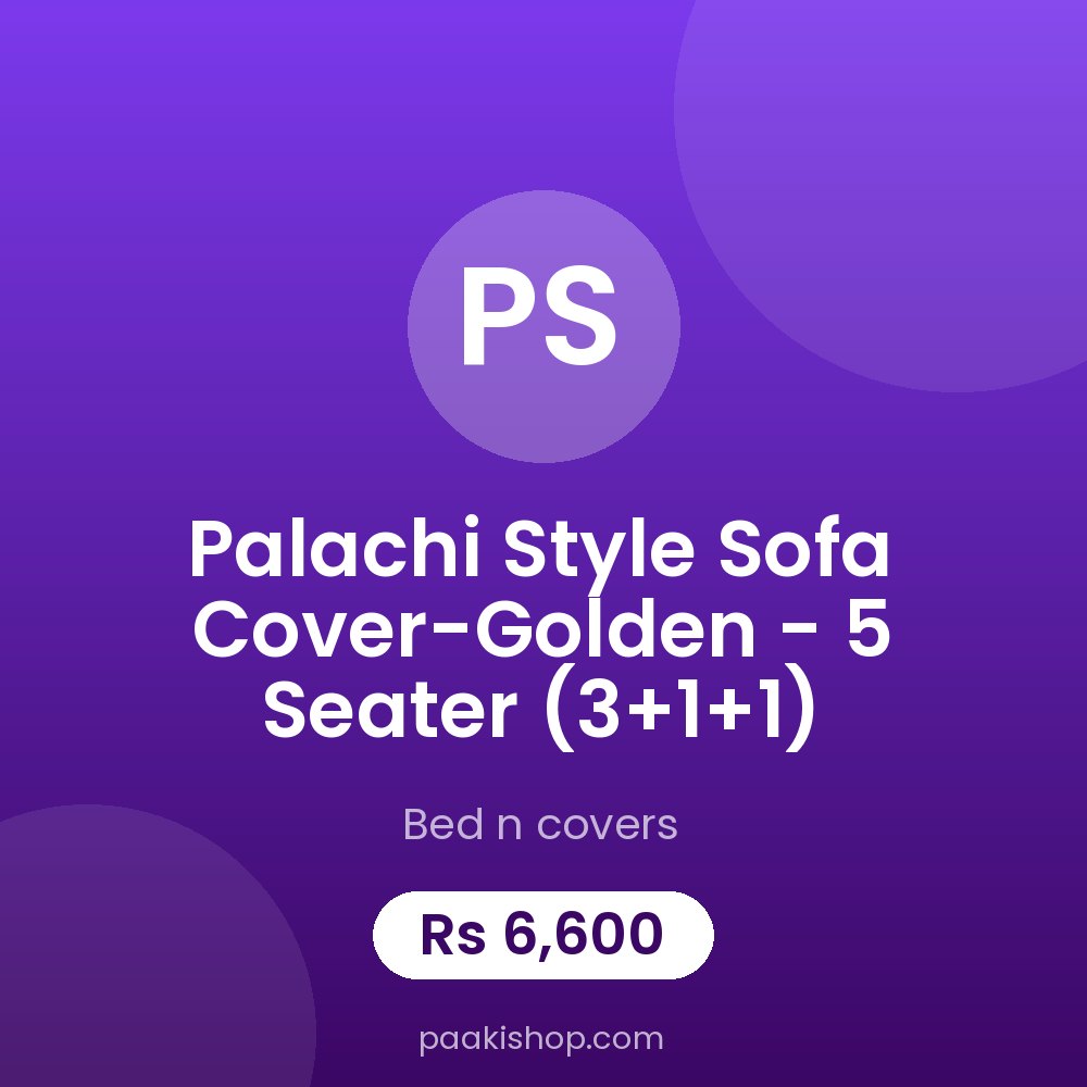 Palachi Style Sofa Cover-Golden - 5 Seater (3+1+1)