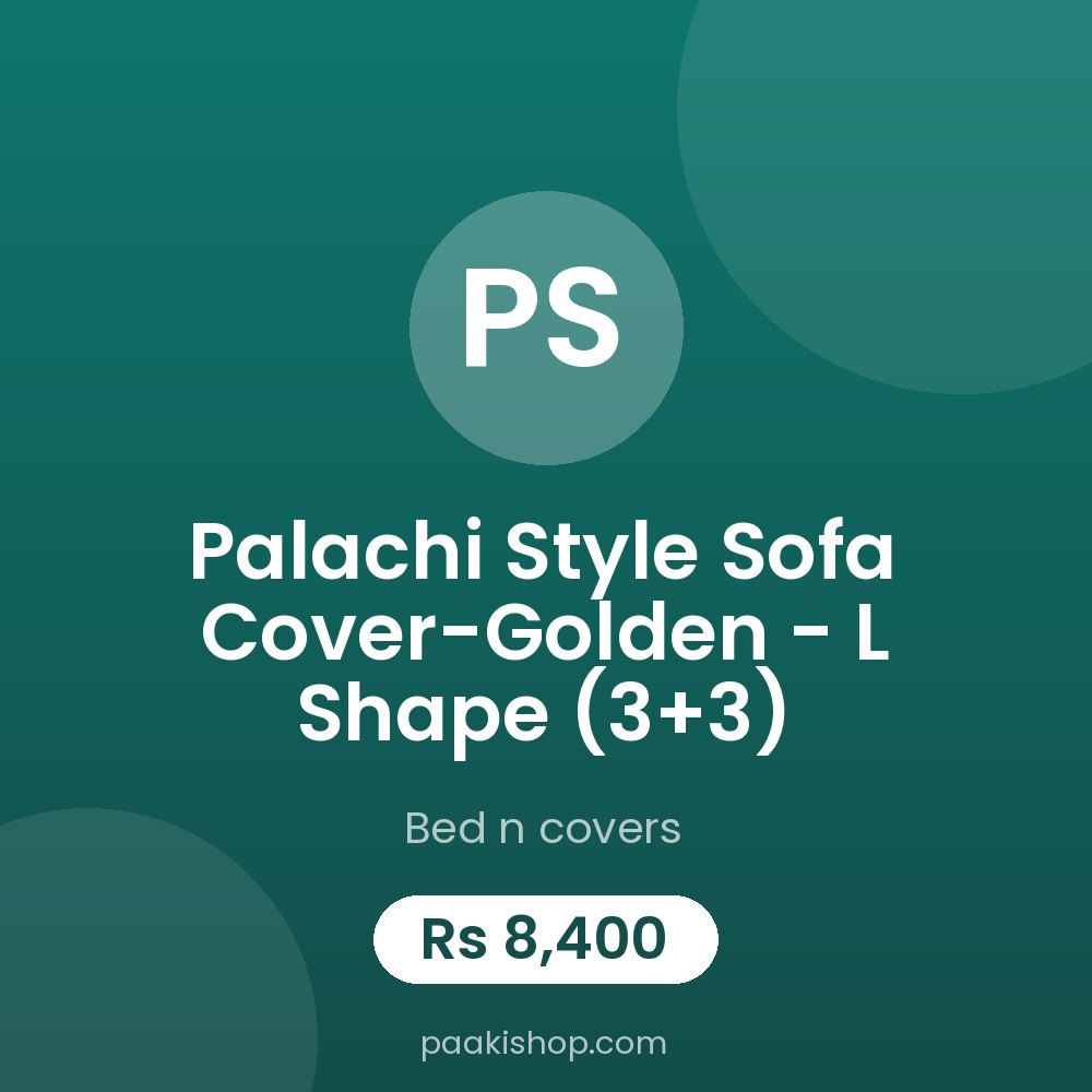 Palachi Style Sofa Cover-Golden - L Shape (3+3)