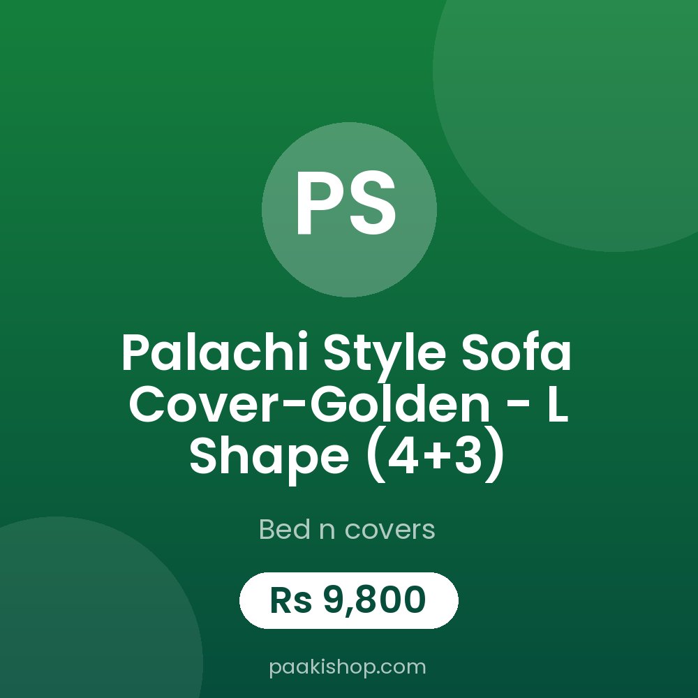 Palachi Style Sofa Cover-Golden - L Shape (4+3)