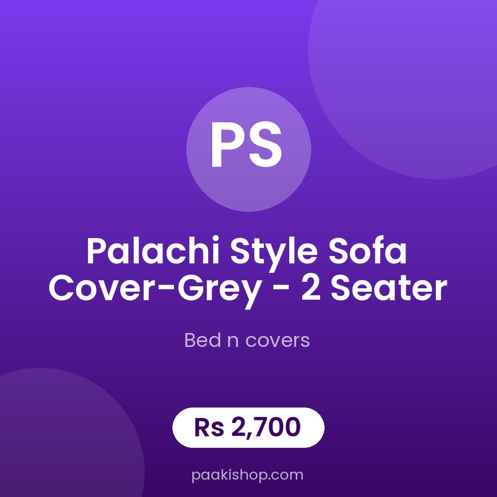 Palachi Style Sofa Cover-Grey - 2 Seater