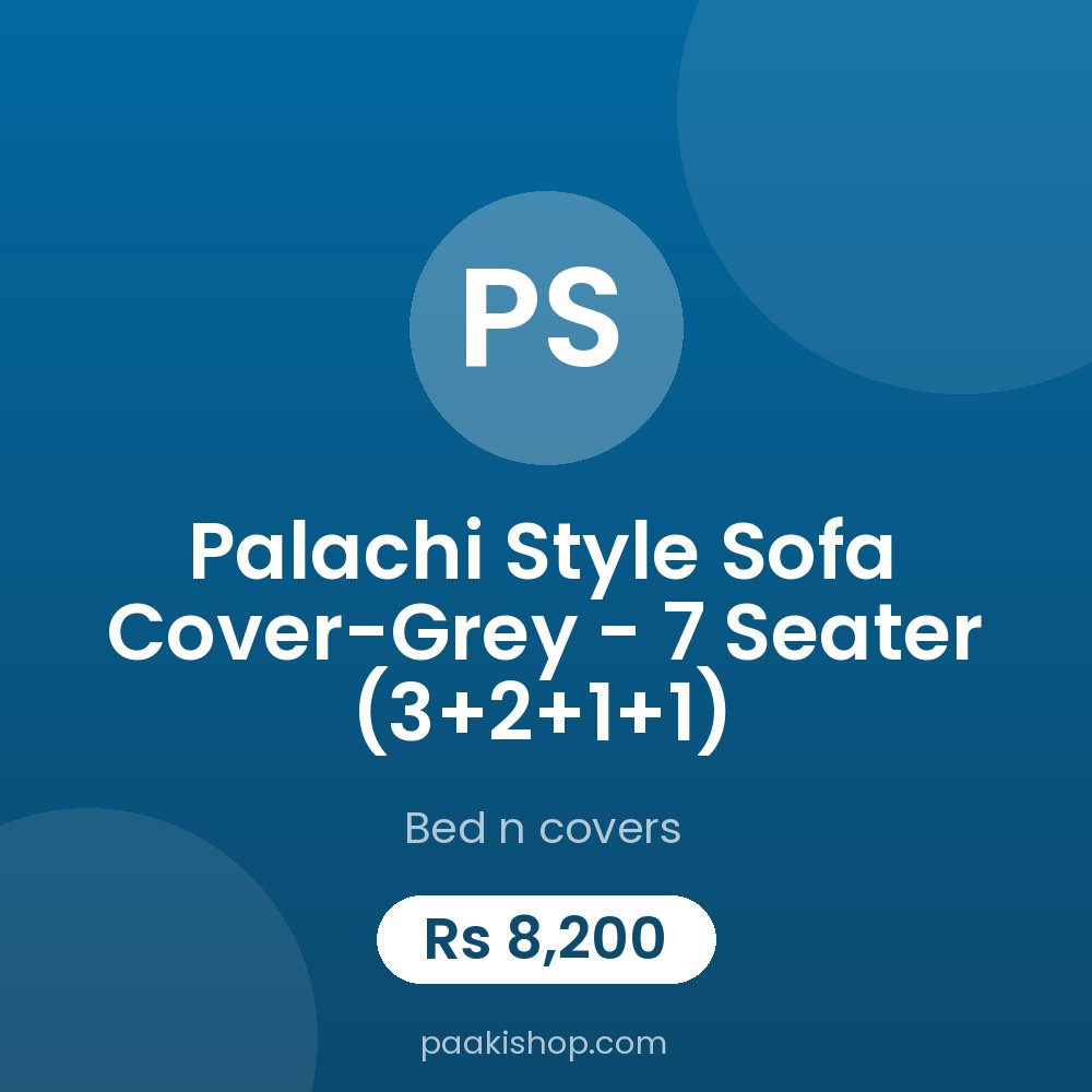 Palachi Style Sofa Cover-Grey - 7 Seater (3+2+1+1)