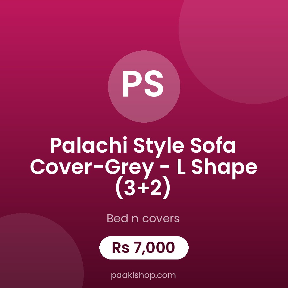 Palachi Style Sofa Cover-Grey - L Shape (3+2)