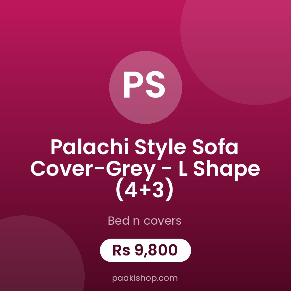 Palachi Style Sofa Cover-Grey - L Shape (4+3)