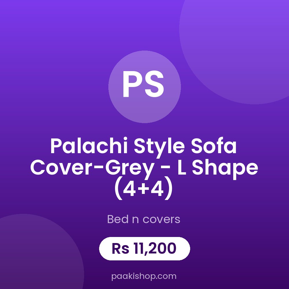 Palachi Style Sofa Cover-Grey - L Shape (4+4)