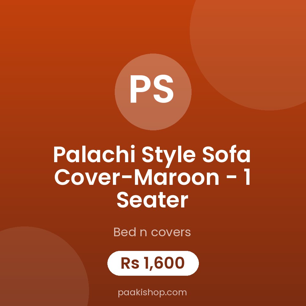Palachi Style Sofa Cover-Maroon - 1 Seater