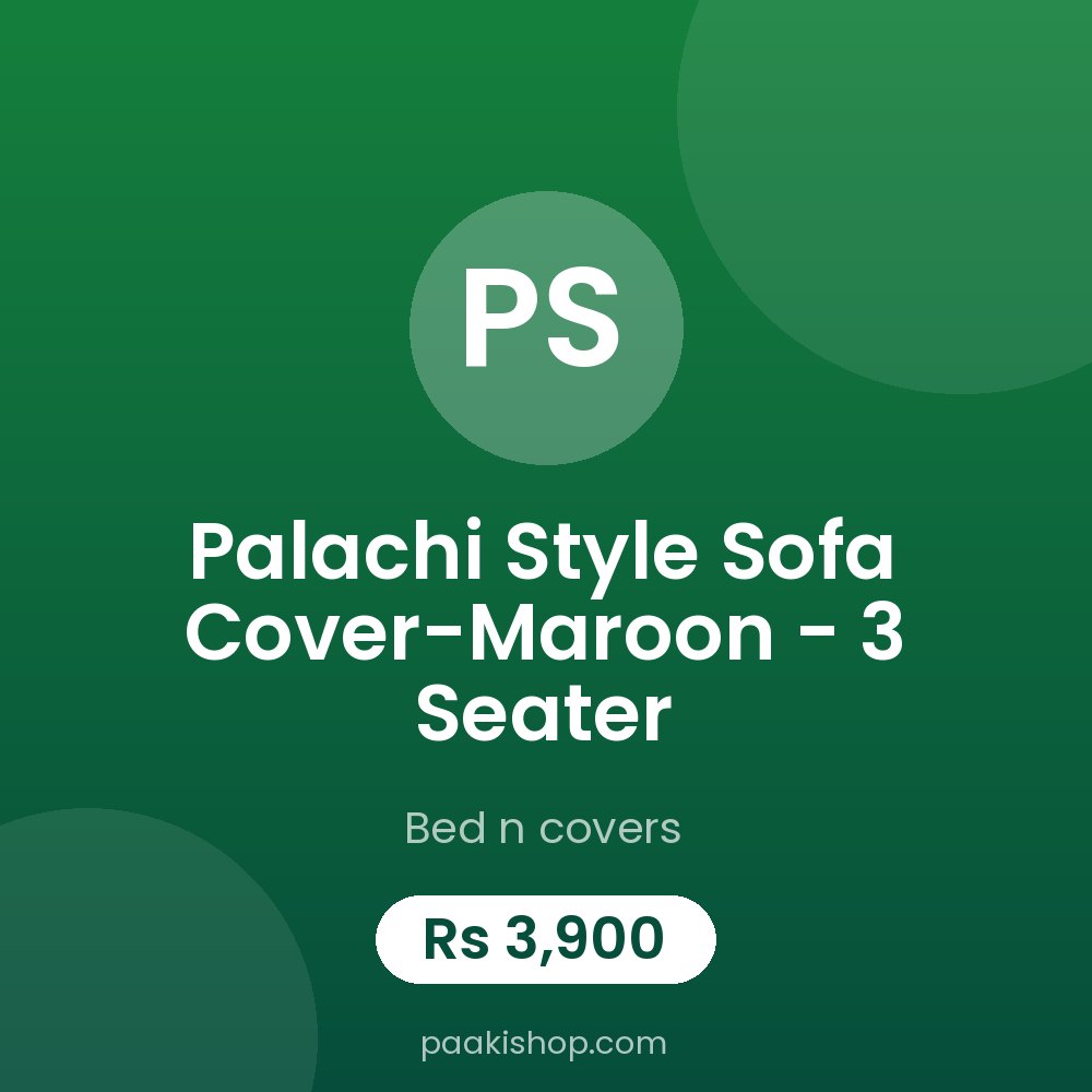Palachi Style Sofa Cover-Maroon - 3 Seater