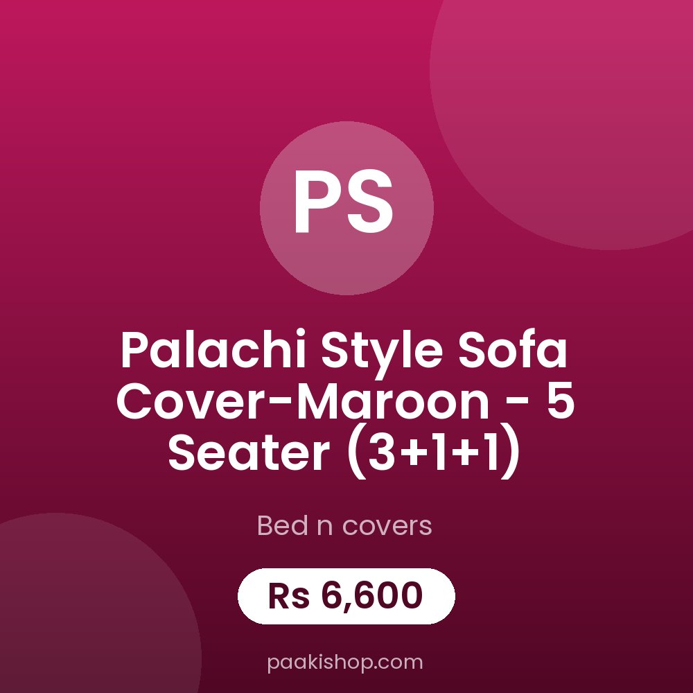 Palachi Style Sofa Cover-Maroon - 5 Seater (3+1+1)