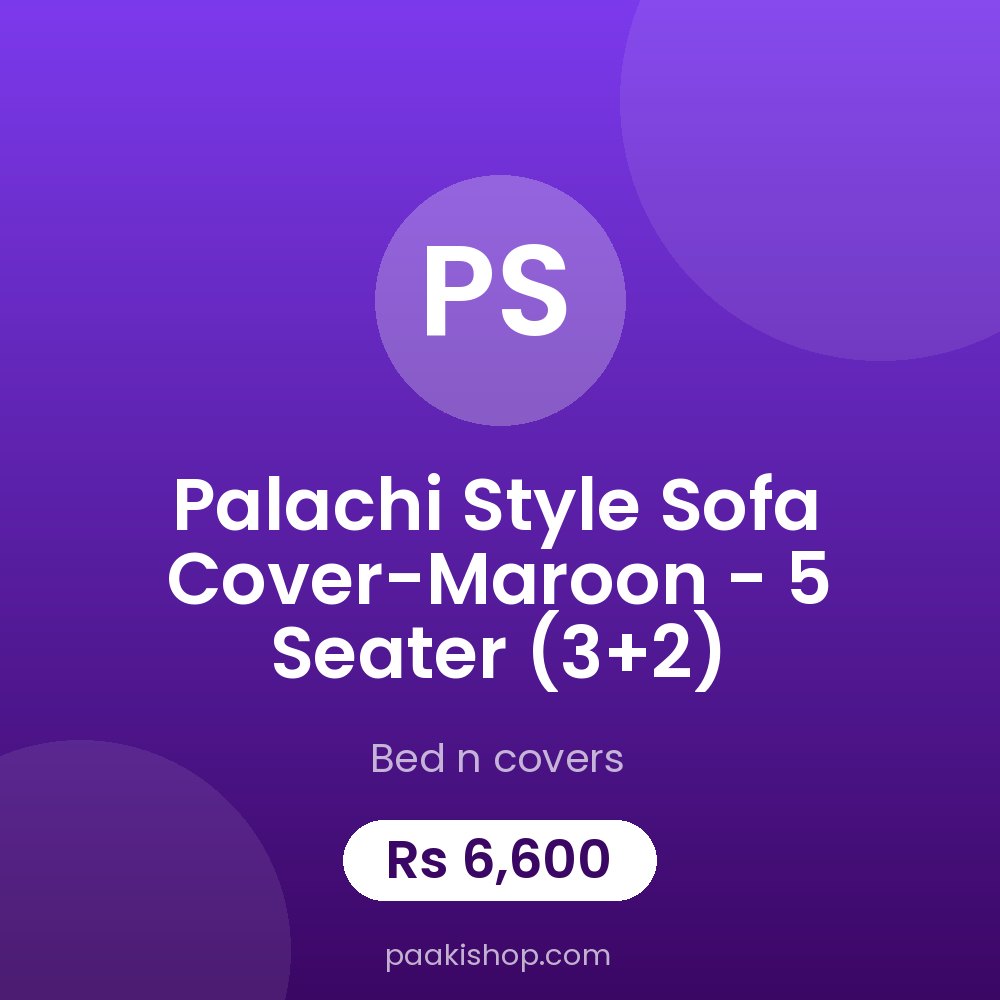 Palachi Style Sofa Cover-Maroon - 5 Seater (3+2)