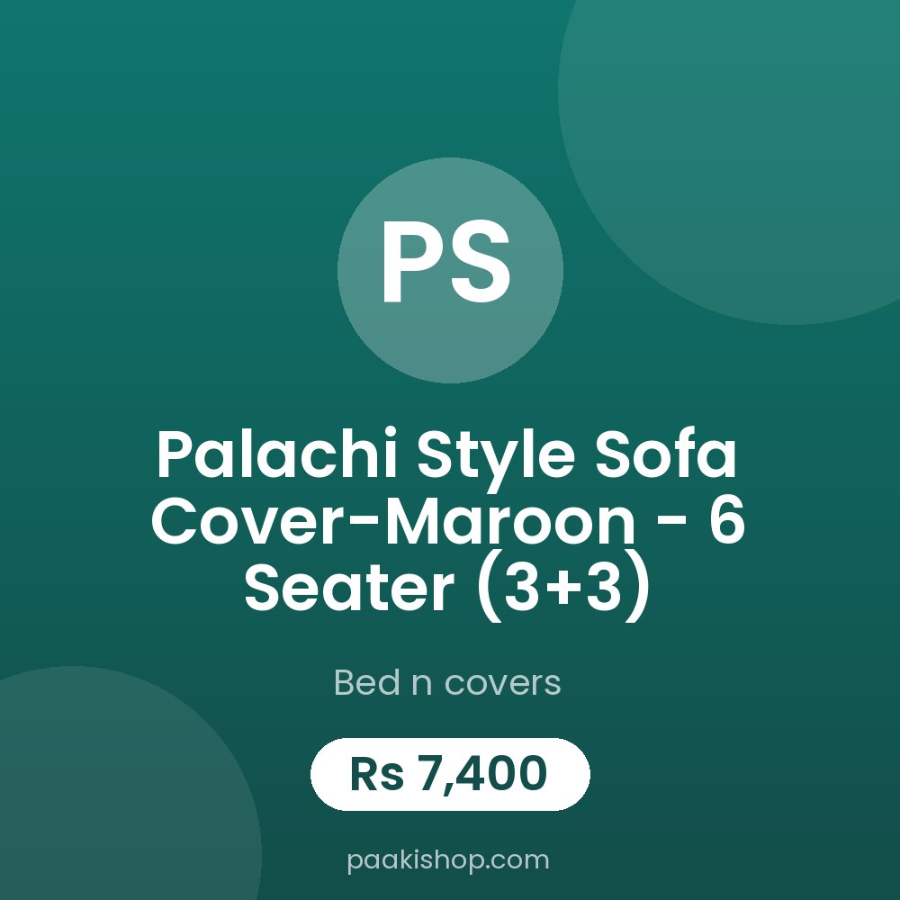 Palachi Style Sofa Cover-Maroon - 6 Seater (3+3)