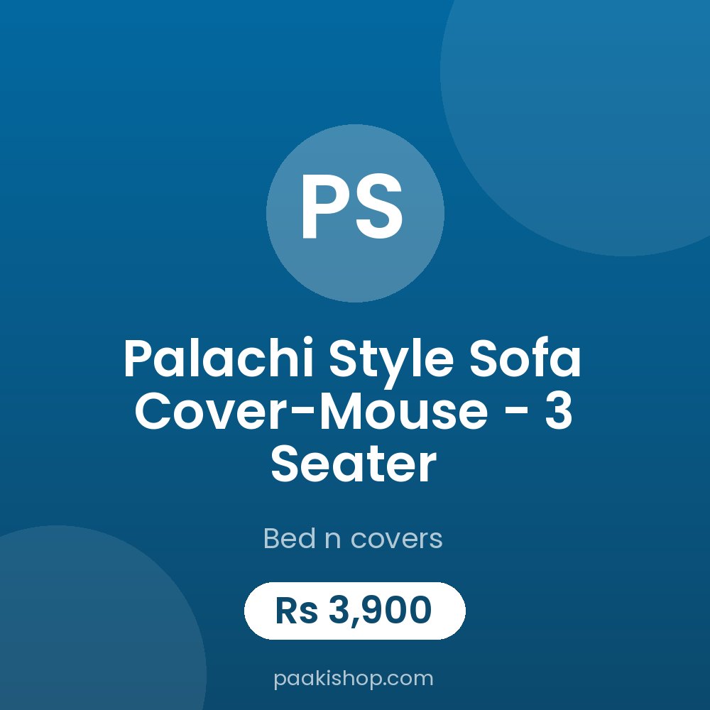 Palachi Style Sofa Cover-Mouse - 3 Seater