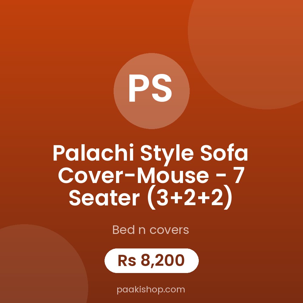 Palachi Style Sofa Cover-Mouse - 7 Seater (3+2+2)