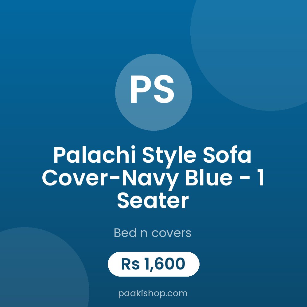 Palachi Style Sofa Cover-Navy Blue - 1 Seater