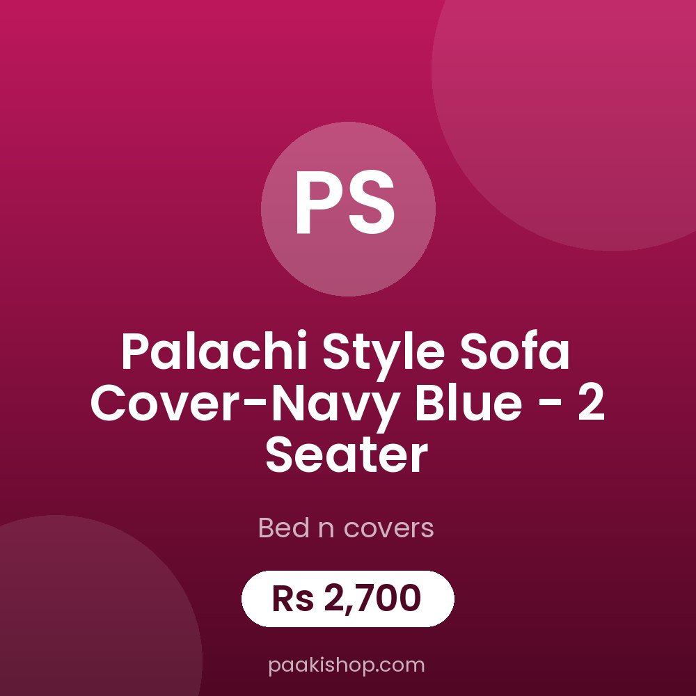 Palachi Style Sofa Cover-Navy Blue - 2 Seater