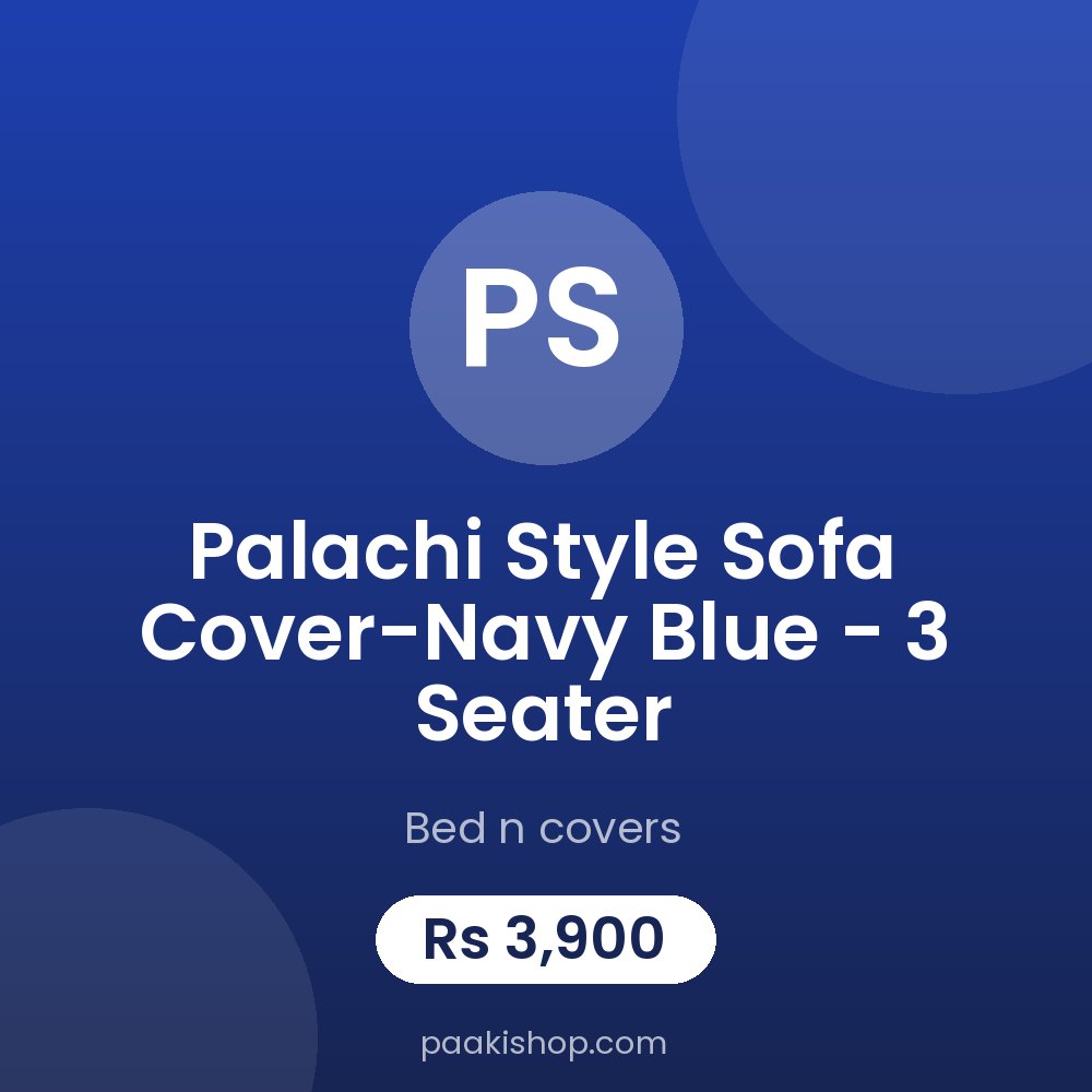 Palachi Style Sofa Cover-Navy Blue - 3 Seater