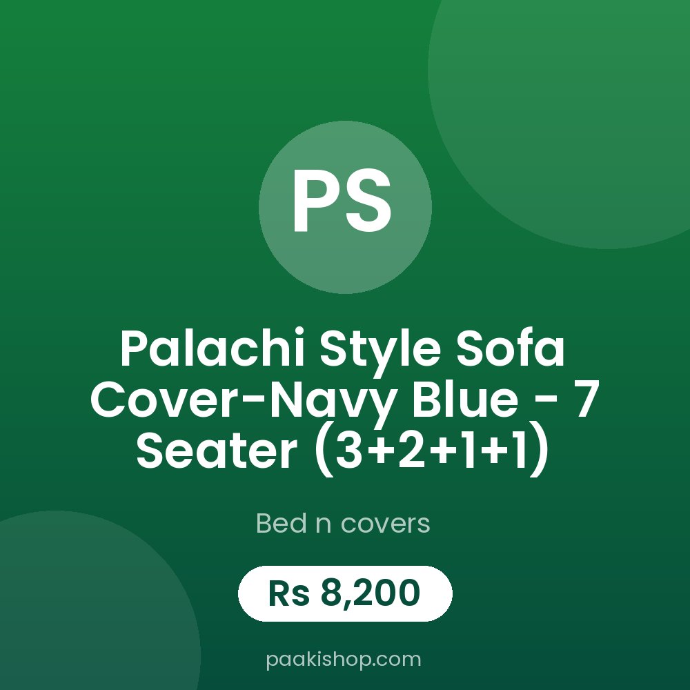 Palachi Style Sofa Cover-Navy Blue - 7 Seater (3+2+1+1)