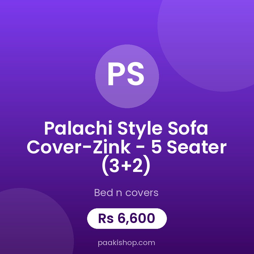 Palachi Style Sofa Cover-Zink - 5 Seater (3+2)