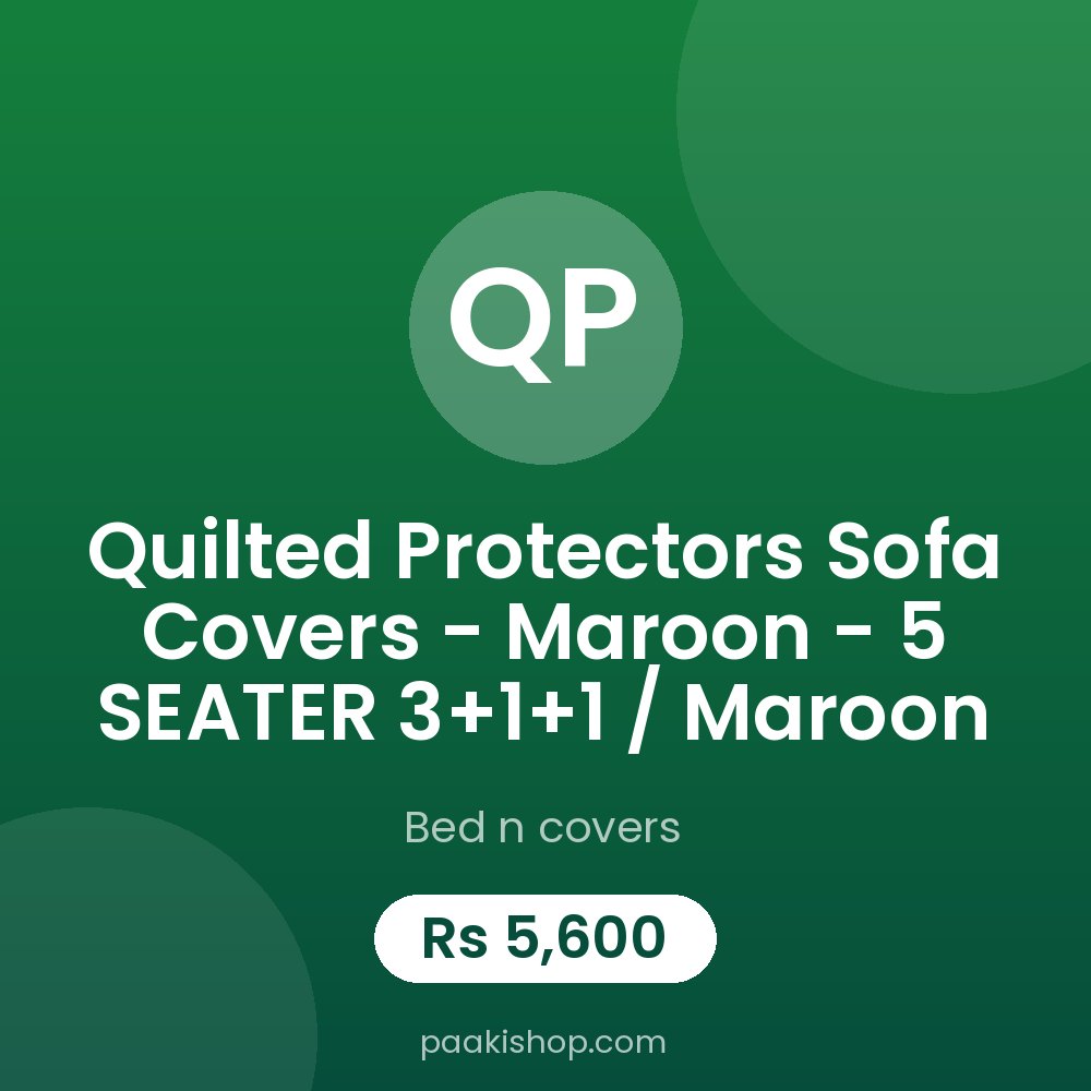 Quilted Protectors Sofa Covers - Maroon - 5 SEATER  3+1+1 / Maroon