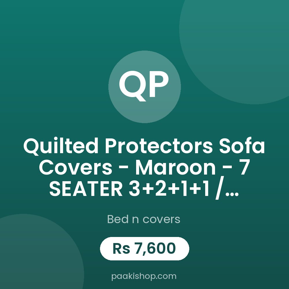 Quilted Protectors Sofa Covers - Maroon - 7 SEATER 3+2+1+1 / Maroon