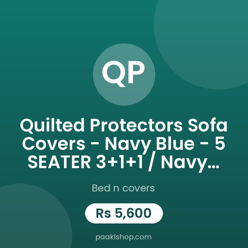 Quilted Protectors Sofa Covers - Navy Blue - 5 SEATER  3+1+1 / Navy Blue