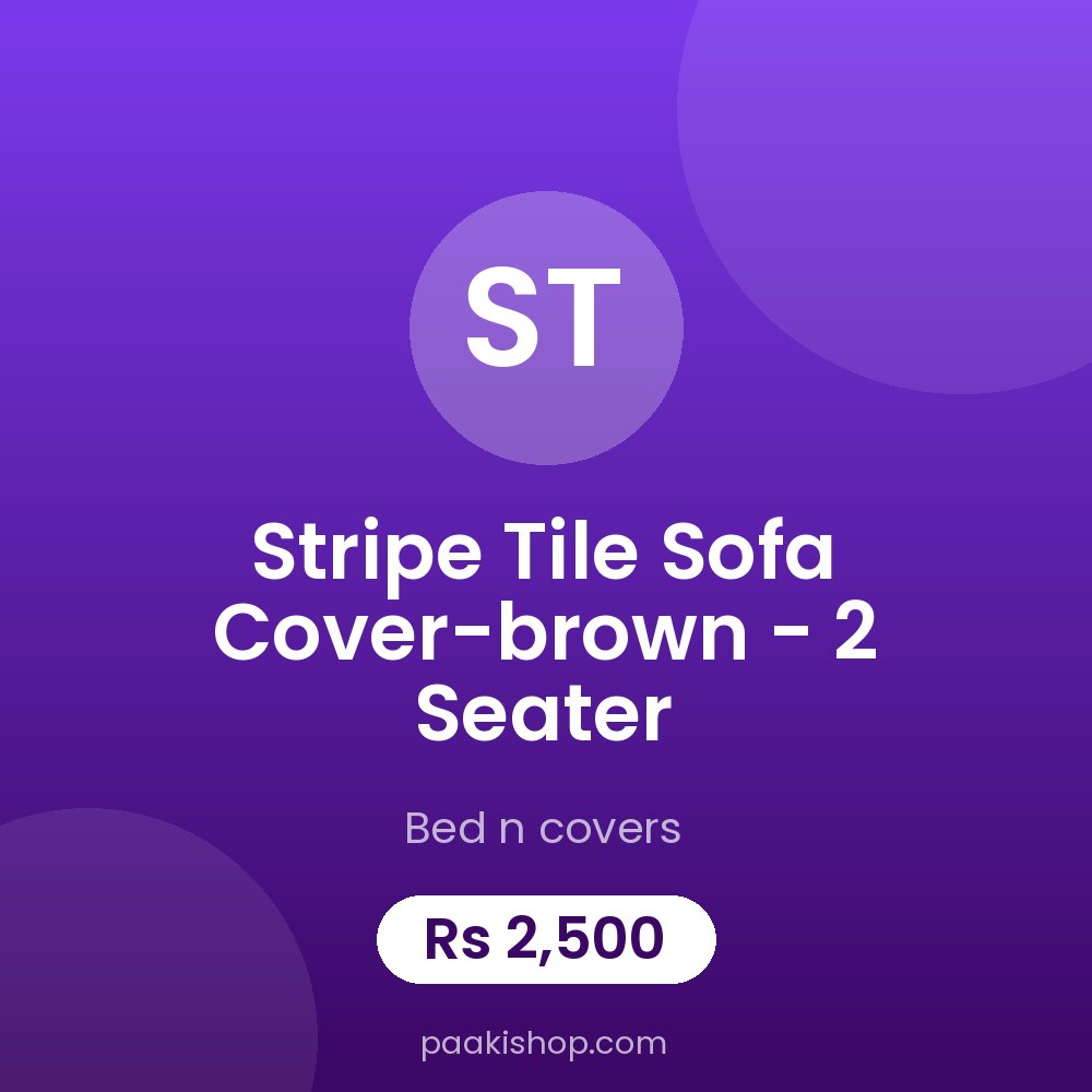 Stripe Tile Sofa Cover-brown - 2 Seater
