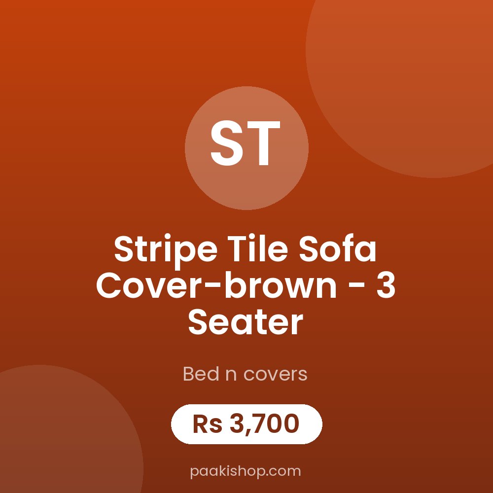 Stripe Tile Sofa Cover-brown - 3 Seater
