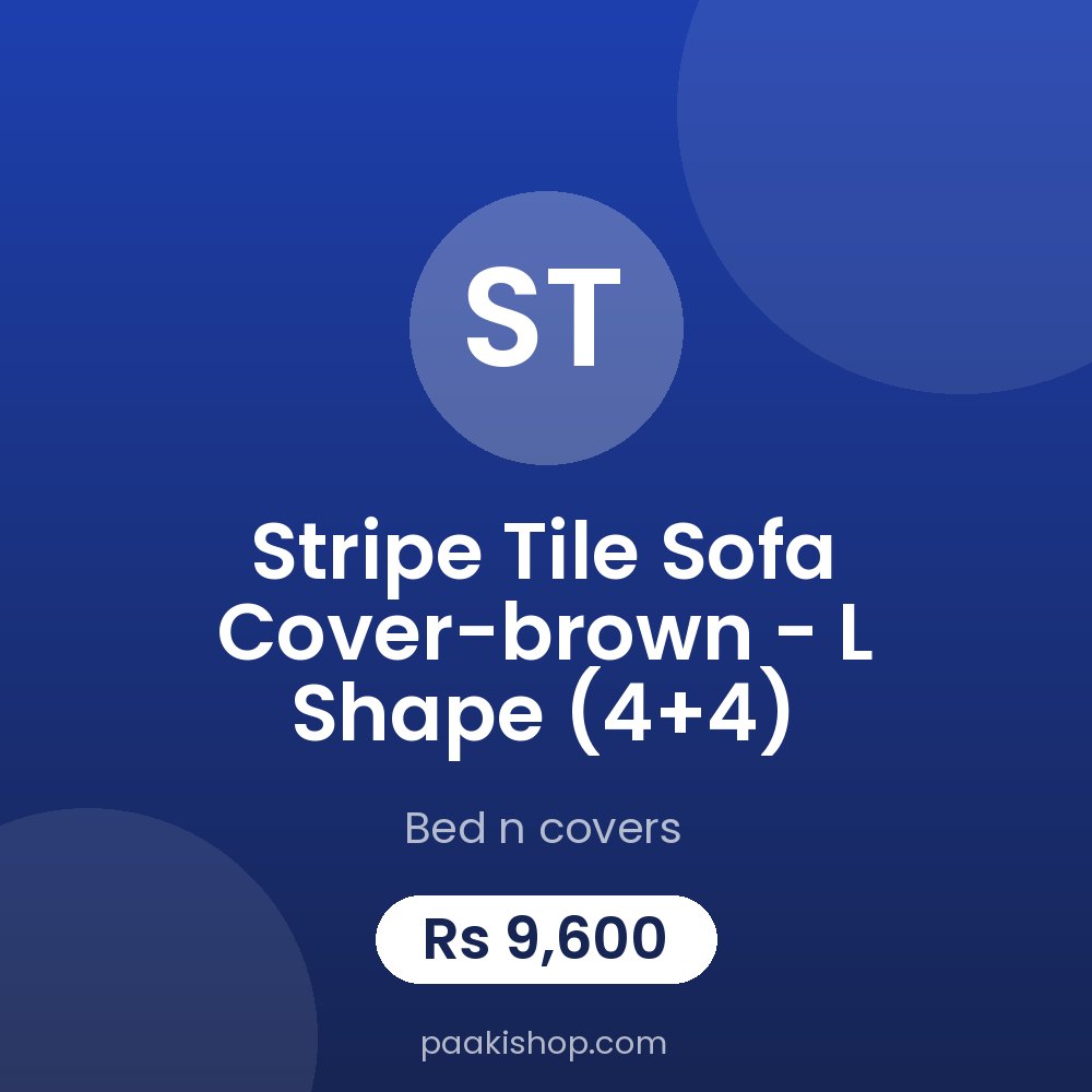 Stripe Tile Sofa Cover-brown - L Shape (4+4)
