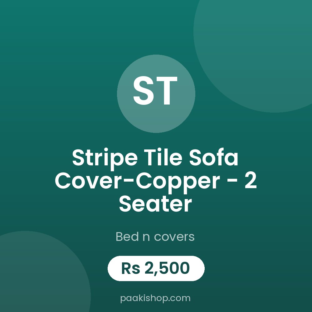 Stripe Tile Sofa Cover-Copper - 2 Seater