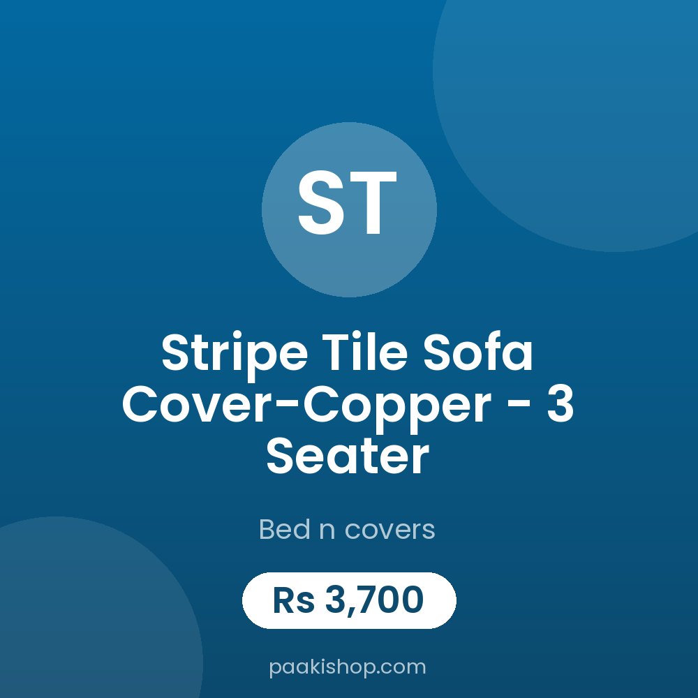 Stripe Tile Sofa Cover-Copper - 3 Seater