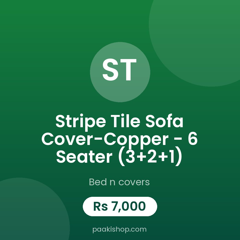 Stripe Tile Sofa Cover-Copper - 6 Seater (3+2+1)