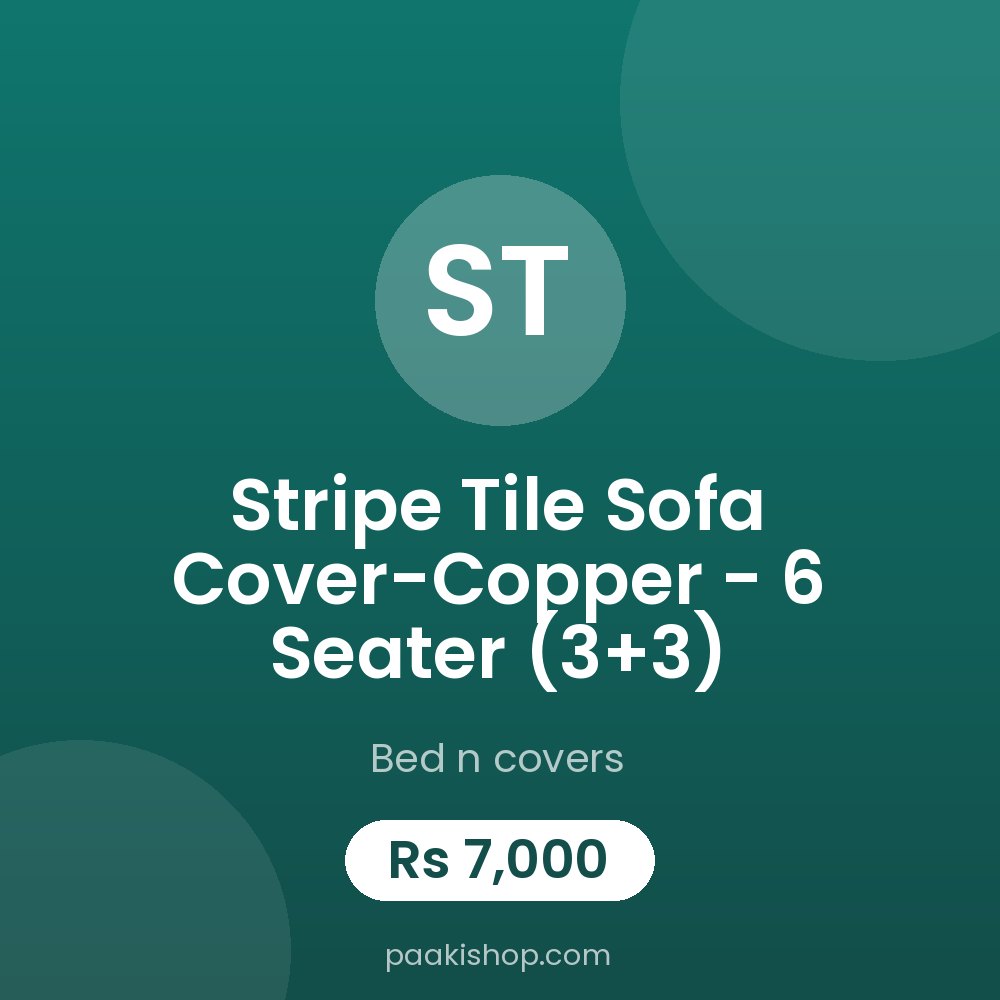 Stripe Tile Sofa Cover-Copper - 6 Seater (3+3)