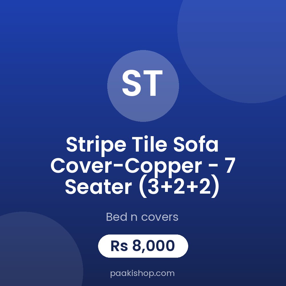 Stripe Tile Sofa Cover-Copper - 7 Seater (3+2+2)