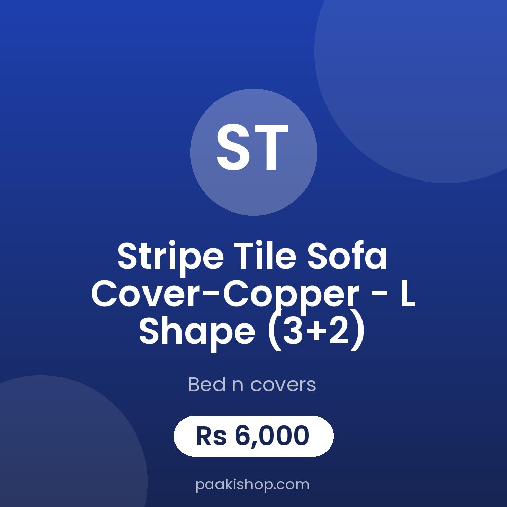 Stripe Tile Sofa Cover-Copper - L Shape (3+2)