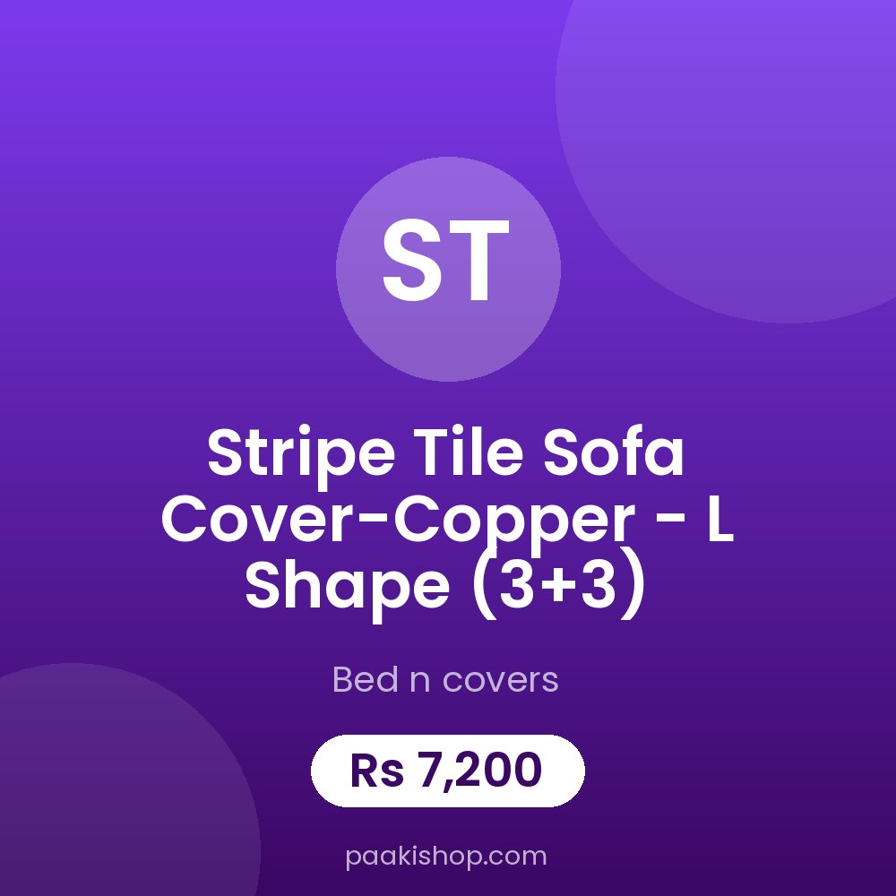 Stripe Tile Sofa Cover-Copper - L Shape (3+3)