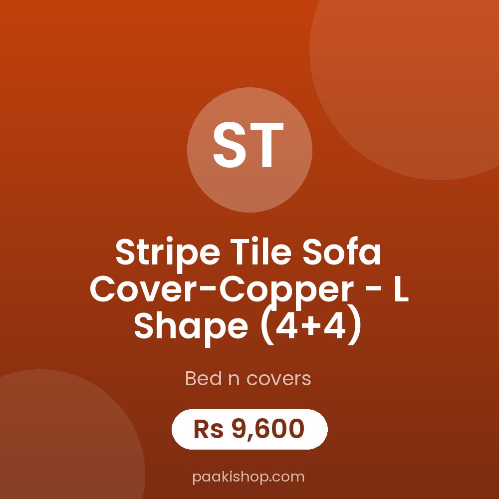 Stripe Tile Sofa Cover-Copper - L Shape (4+4)