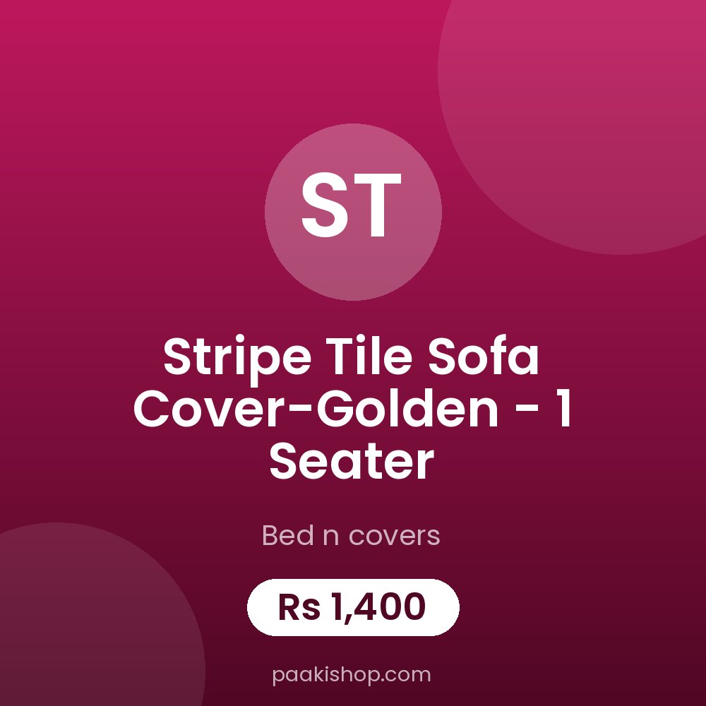 Stripe Tile Sofa Cover-Golden - 1 Seater