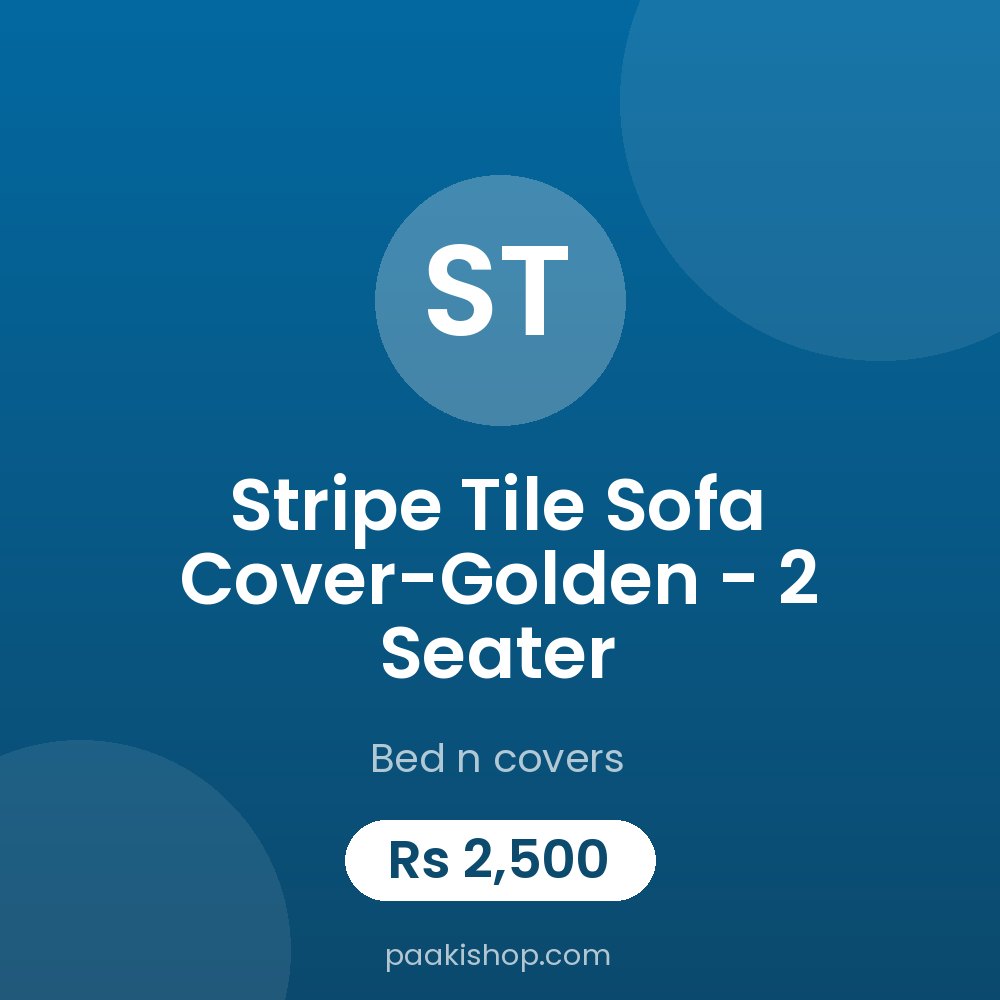 Stripe Tile Sofa Cover-Golden - 2 Seater