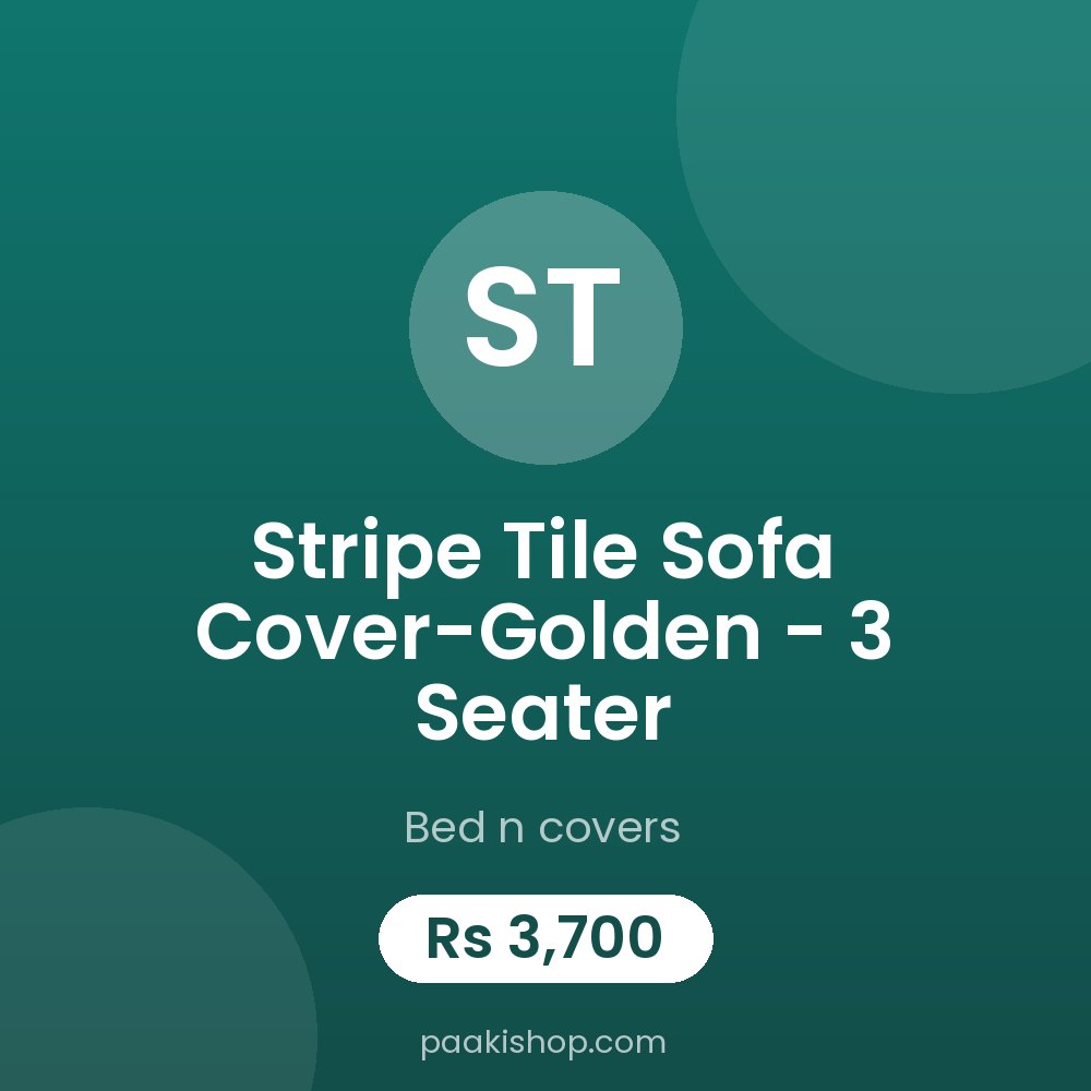 Stripe Tile Sofa Cover-Golden - 3 Seater