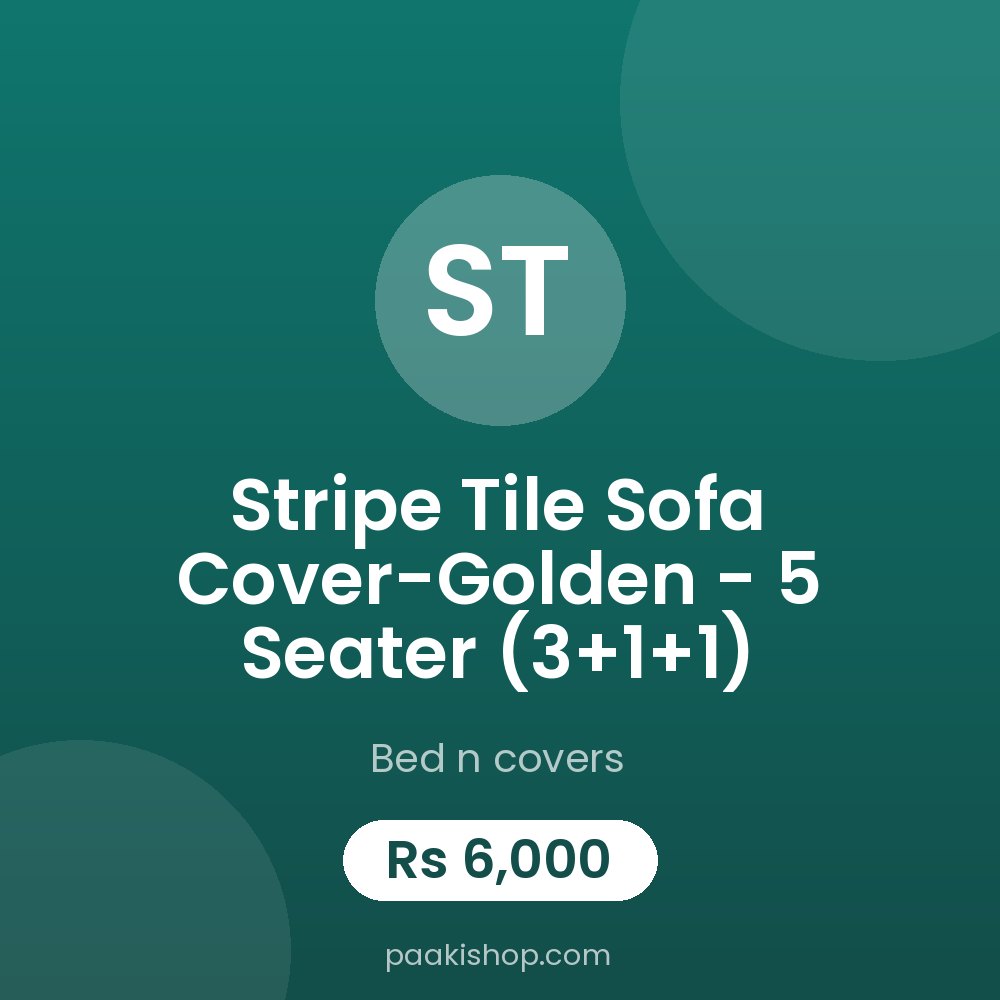 Stripe Tile Sofa Cover-Golden - 5 Seater (3+1+1)