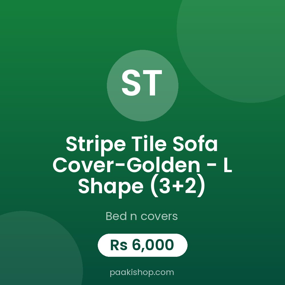 Stripe Tile Sofa Cover-Golden - L Shape (3+2)