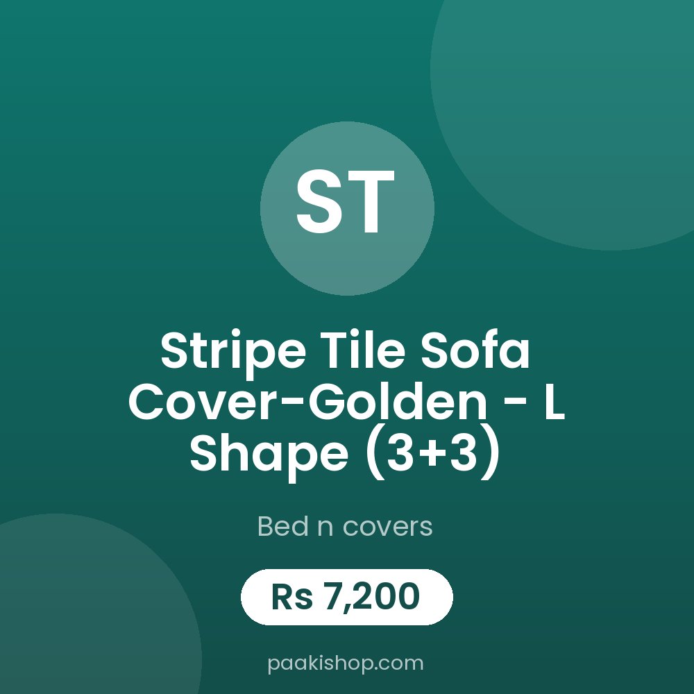 Stripe Tile Sofa Cover-Golden - L Shape (3+3)