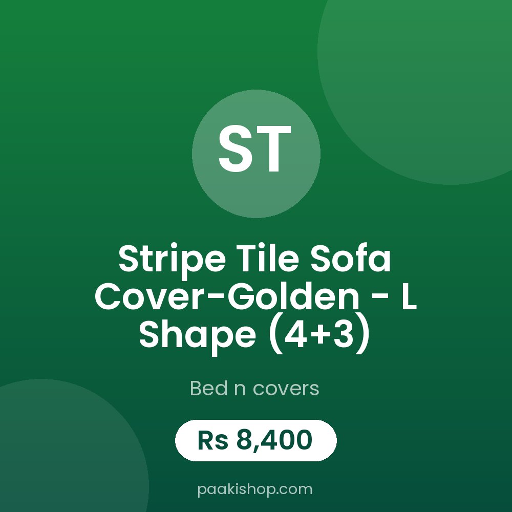 Stripe Tile Sofa Cover-Golden - L Shape (4+3)