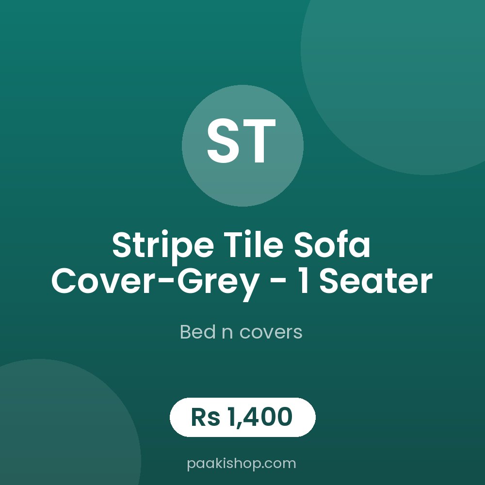 Stripe Tile Sofa Cover-Grey - 1 Seater