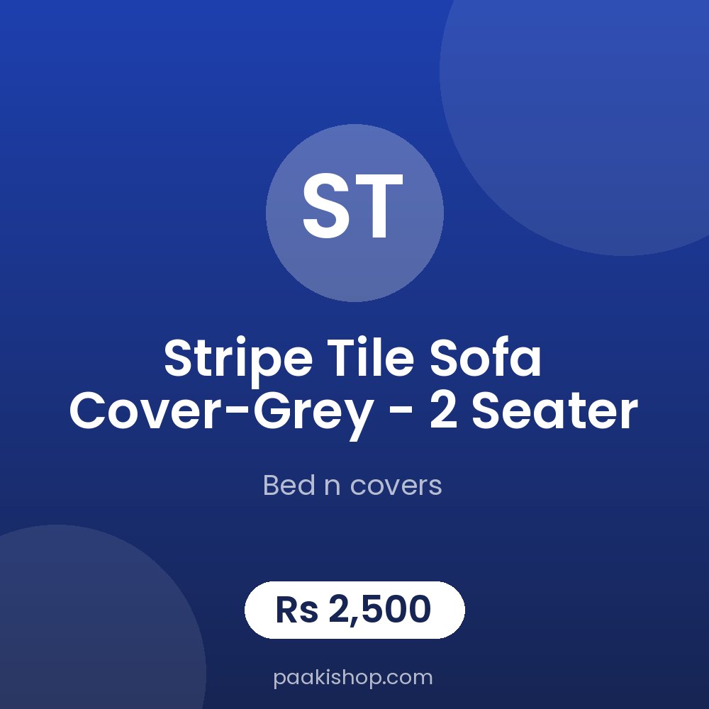Stripe Tile Sofa Cover-Grey - 2 Seater